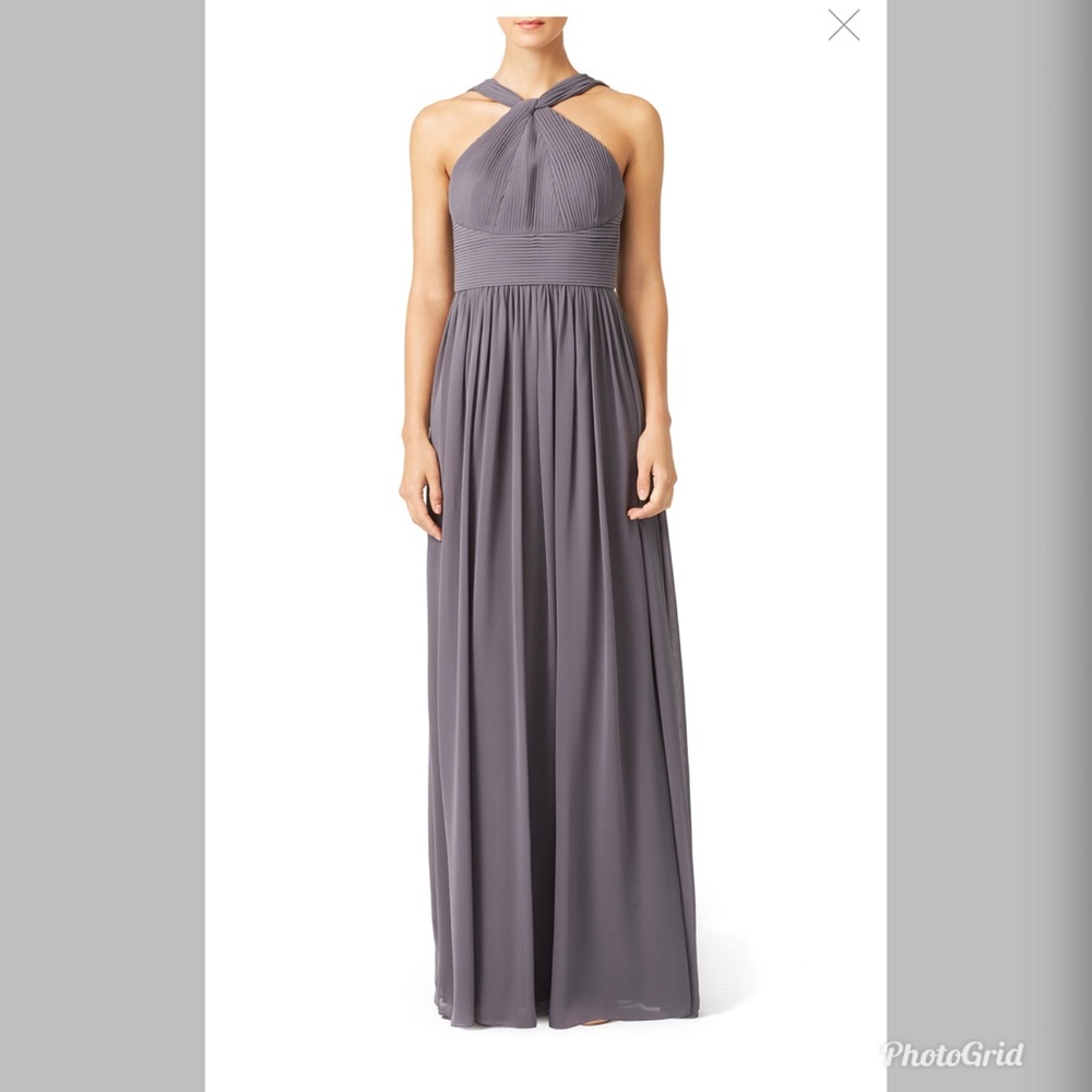 Slate & Willow- Charcoal Hayley Halter Gown